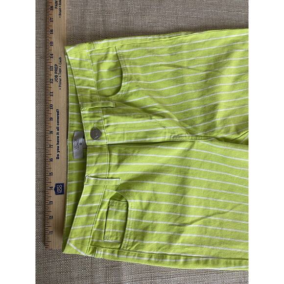 VICTOR GLEMAUD Women Straight Striped Jeans Lime Green & White Size 6 - Picture 4 of 7